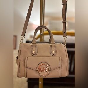 Michael Kors, Satchel Handbag (Beige Leather) *Pre-loved and oh-so cute!